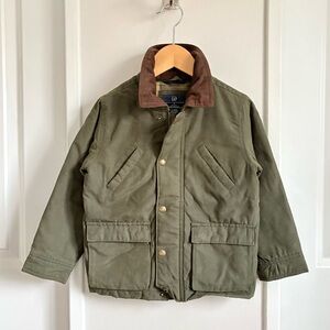 MINI | Baby GAP Waxed Jacket Kids Size 5 Olive Corduroy Collar Classic Coat